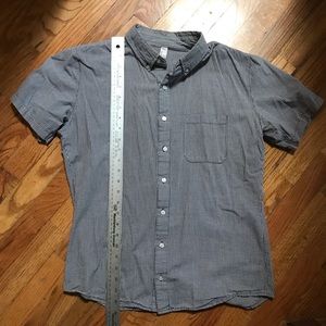 American Apparel Short Sleeve Shirt Blue&White Checkered Shirt Size S